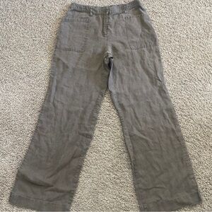 J.jill brown Linen pants size 6 cropped